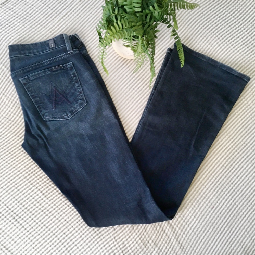 7FAMK A Pocket Flare Jeans Dark Rinse Size 28
